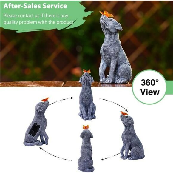 Goodeco Solar Dog Statue Outdoor Garden Decor with Light Gift for Mom Dad Yard - Picture 3 of 8